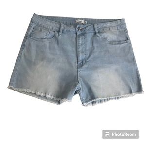 RUE + Blue Denim Jeans Shorts Women’s Size 18 Color Light Blue 5 Pocket’s